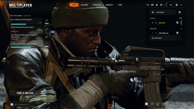 تناوب التحدي اليومي في قائمة اللاعبين المتعددين في Black Ops 6